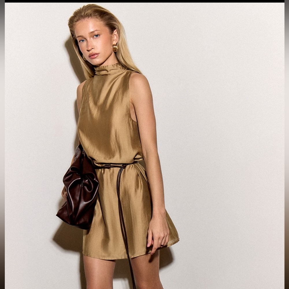 Pretty Little Thing organza high neck shift dress